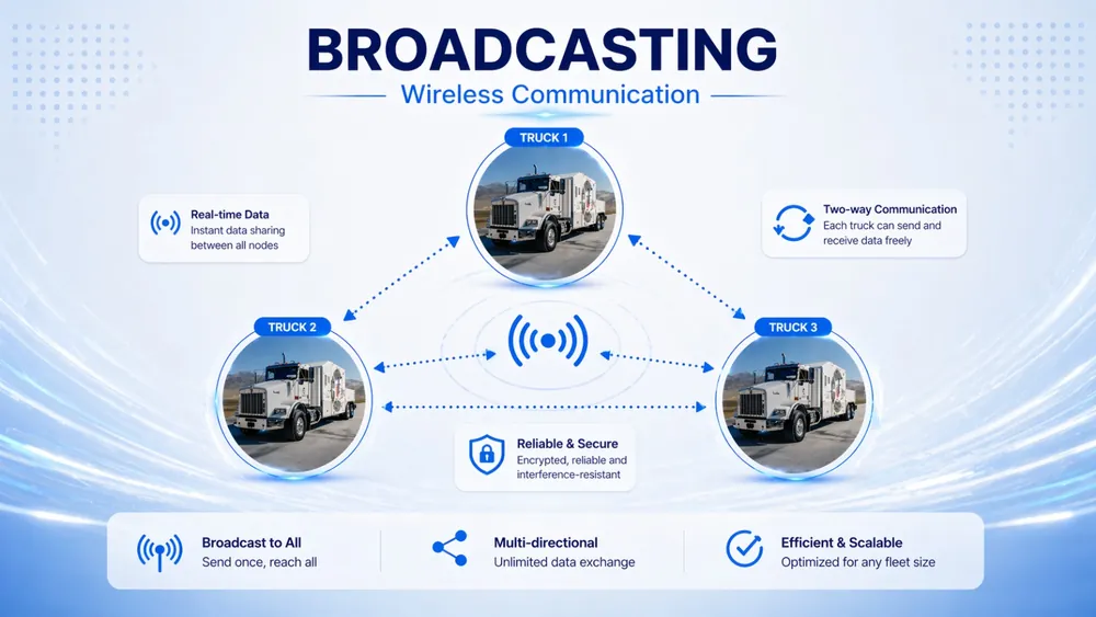 FX-4790 broadcasting modunda çok yönlü kablosuz haberleşme şeması